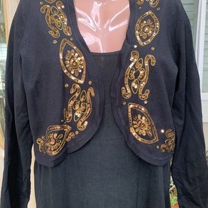 CHICO’S SEQUINED SWEATER/BOLERO -  SIZE 2  NWT